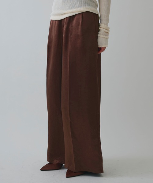 ELLEgirl（エルガール）の「サテンワイドスラックス【ELLEgirl/エルガール】（スラックス・レディース・ブラウン/レオパード・S/M）」の10枚目の写真