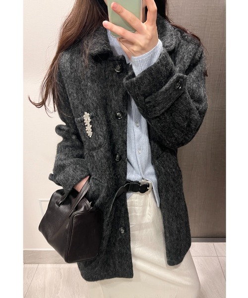 round collar wool coat / ラウンドカラーウールコート