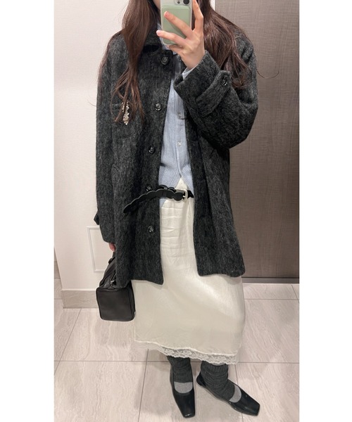 ラウンドカラーウールコート セール】round collar wool coat / ラウンドカラーウールコート