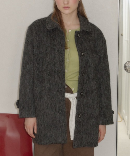 round collar wool coat / ラウンドカラーウールコート