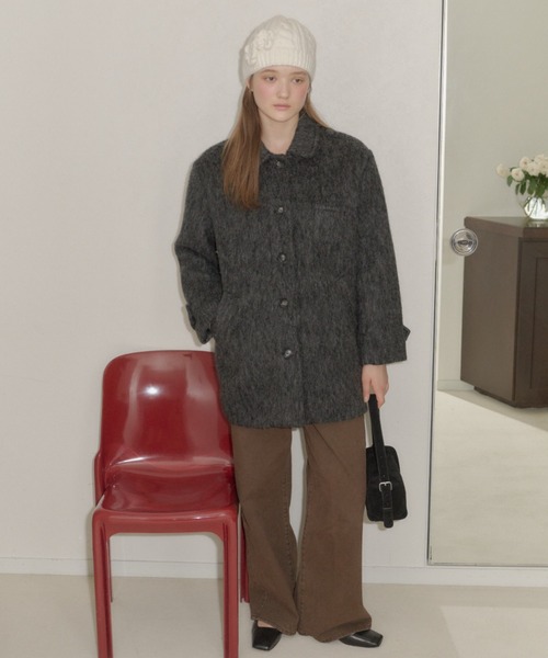 GIUNON（ジウノン）の「round collar wool coat / ラウンドカラーウールコート（その他アウター・レディース・グレー/アイボリー・FREE）」の19枚目の写真