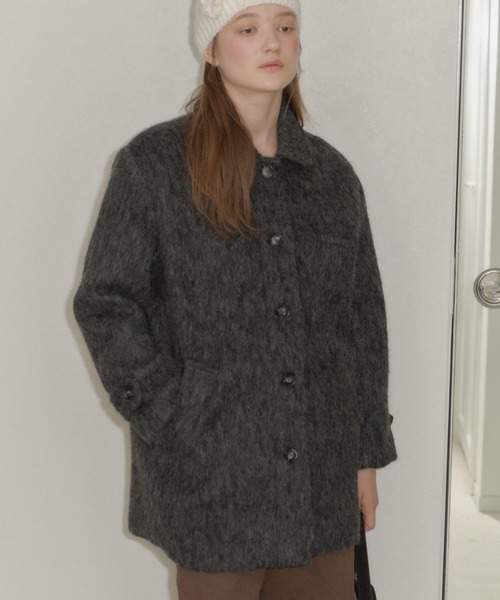 GIUNON（ジウノン）の「round collar wool coat / ラウンドカラーウールコート（その他アウター・レディース・グレー/アイボリー・FREE）」の18枚目の写真