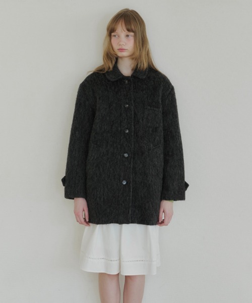 GIUNON（ジウノン）の「round collar wool coat / ラウンドカラーウールコート（その他アウター・レディース・グレー/アイボリー・FREE）」の8枚目の写真