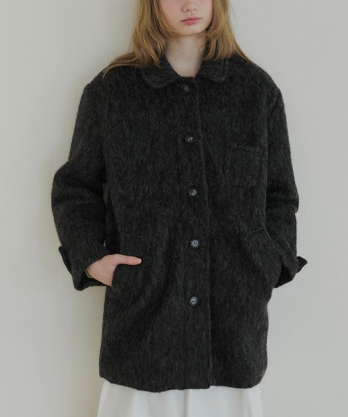 GIUNON（ジウノン）の「round collar wool coat / ラウンドカラーウールコート（その他アウター・レディース・グレー/アイボリー・FREE）」の9枚目の写真