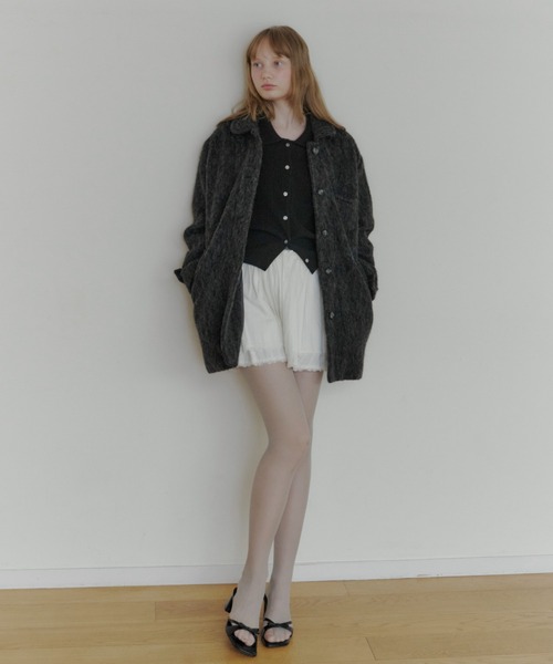 giunon ラウンドカラーウールコート　グレー セール】round collar wool coat / ラウンドカラーウールコート