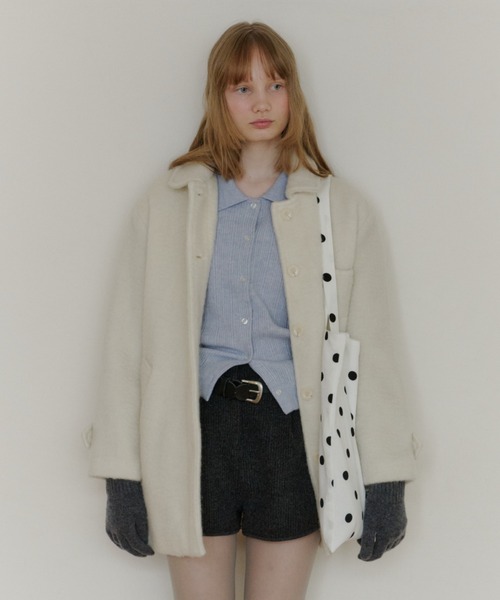 giunon ラウンドカラーウールコート　グレー GIUNON コート アウター round collar wool coat / ラウンドカラー