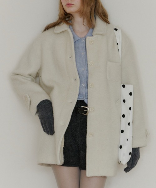 GIUNON ラウンドカラーウールコート アイボリー round collar wool coat / ラウンドカラーウールコート（その他