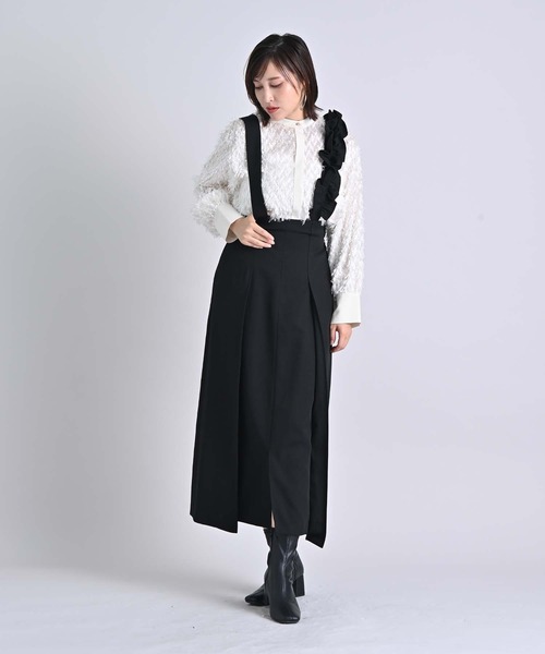 RAW FUDGE(ローファッジ)の「カットジャガードボウタイブラウス(シャツ/ブラウス・レディース・ブラック/オフホワイト/ブルー・M)」の6枚目の写真