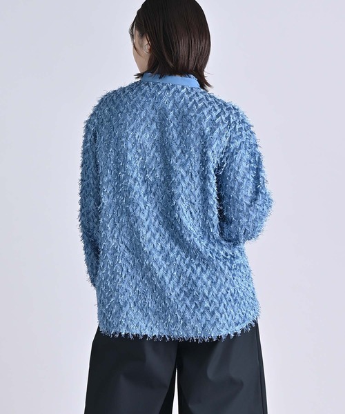 RAW FUDGE(ローファッジ)の「カットジャガードボウタイブラウス(シャツ/ブラウス・レディース・ブラック/オフホワイト/ブルー・M)」の15枚目の写真