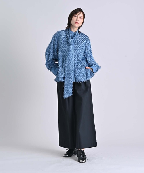 RAW FUDGE(ローファッジ)の「カットジャガードボウタイブラウス(シャツ/ブラウス・レディース・ブラック/オフホワイト/ブルー・M)」の19枚目の写真