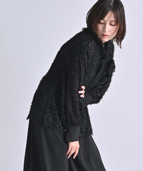 RAW FUDGE(ローファッジ)の「カットジャガードボウタイブラウス(シャツ/ブラウス・レディース・ブラック/オフホワイト/ブルー・M)」の13枚目の写真