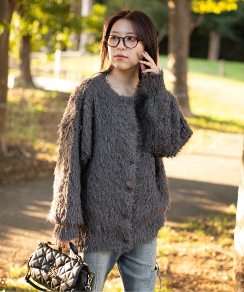 セール】《ふわもこシャギー》レディース クルーネック ニット