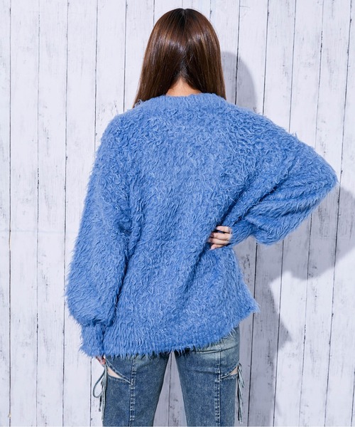 セール】《ふわもこシャギー》レディース クルーネック ニット