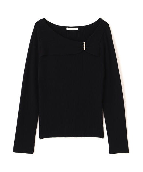 PROPORTION BODY DRESSING（プロポーションボディドレッシング）の「アシメパールデザインニット / 1215270011（ニット/セーター・レディース・ホワイト系その他/ボルドー/ブラック・SMALL/MEDIUM）」の4枚目の写真