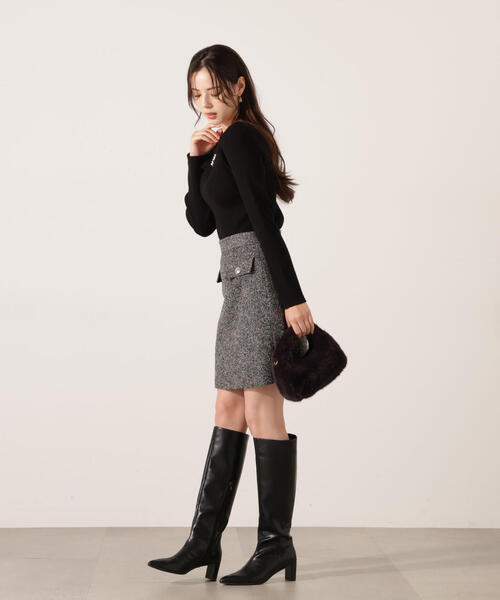 PROPORTION BODY DRESSING（プロポーションボディドレッシング）の「アシメパールデザインニット / 1215270011（ニット/セーター・レディース・ホワイト系その他/ボルドー/ブラック・SMALL/MEDIUM）」の10枚目の写真