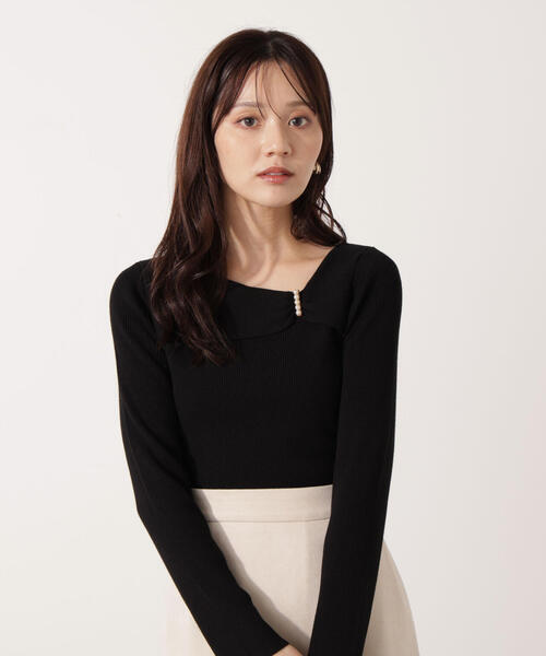 PROPORTION BODY DRESSING（プロポーションボディドレッシング）の「アシメパールデザインニット / 1215270011（ニット/セーター・レディース・ホワイト系その他/ボルドー/ブラック・SMALL/MEDIUM）」の16枚目の写真