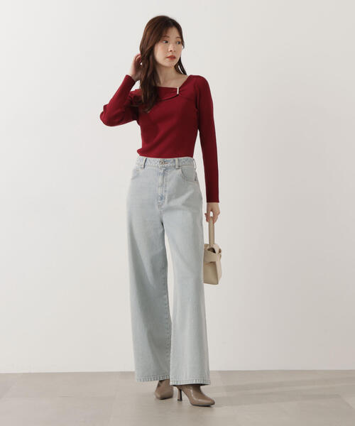 PROPORTION BODY DRESSING(プロポーションボディドレッシング)の「アシメパールデザインニット / 1215270011(ニット/セーター・レディース・ホワイト系その他/ボルドー/ブラック・SMALL/MEDIUM)」の11枚目の写真