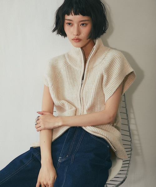 ANOTHER S（アナザーエス）の「ダブルジッパーニットベスト（ベスト