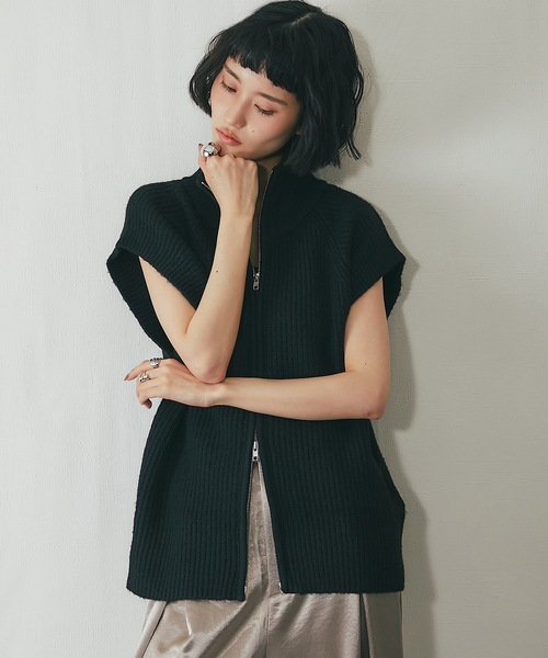 セール】ダブルジッパーニットベスト（ベスト）｜ANOTHER S