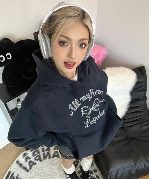 セール】25aw ガーリッシュリボンオーバーサイズパーカー（パーカー