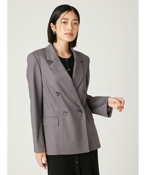 FRAY I.D（フレイアイディー）の「ダブルテーラードジャケット（テーラードジャケット・レディース・チェック/ブラウン/グレー・0/1）」の4枚目の写真