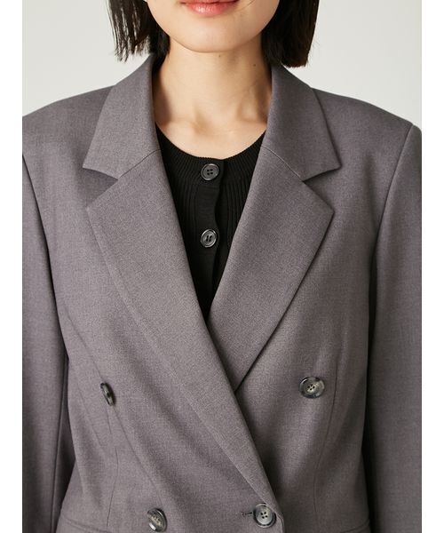 FRAY I.D（フレイアイディー）の「ダブルテーラードジャケット（テーラードジャケット・レディース・チェック/ブラウン/グレー・0/1）」の7枚目の写真