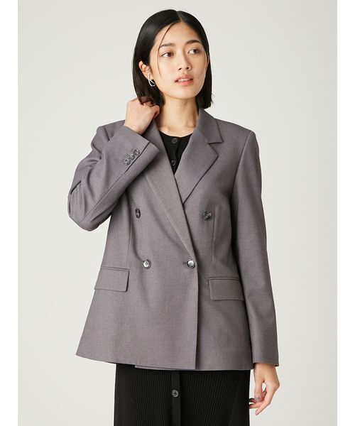 FRAY I.D（フレイアイディー）の「ダブルテーラードジャケット（テーラードジャケット・レディース・チェック/ブラウン/グレー・0/1）」の2枚目の写真