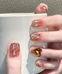 ONEP STAR（ワンピスター）の「簡単にネイルチップハンドネイルチップ ストーンジェルネイル風（ネイルシール/ネイルチップ）」