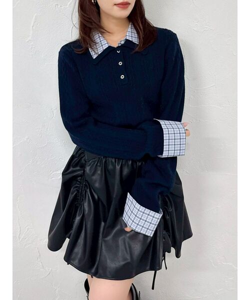 dazzlin ダブルカラーケーブルレイヤードリブニット ダブルカラーケーブルレイヤードリブニット（ニット/セーター