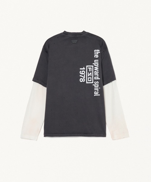 FORSOMEONE（フォーサムワン）の「FORSOMEONE ROPE LAYERED LS TEE（Tシャツ/カットソー・メンズ・ブラック・48/50/46）」の2枚目の写真