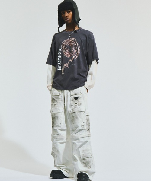 FORSOMEONE（フォーサムワン）の「FORSOMEONE ROPE LAYERED LS TEE（Tシャツ/カットソー・メンズ・ブラック・48/50/46）」の11枚目の写真