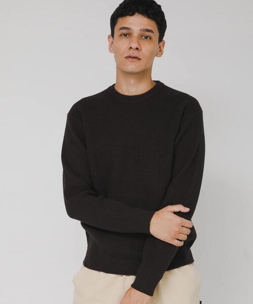 URBAN RESEARCH Sonny Label(アーバンリサーチサニーレーベル)の「ウォッシャブルワッフルニットプルオーバー(ニット/セーター・メンズ・グレー/ブルー/チャコールグレー/ホワイト系その他/ブラウン・MEDIUM/LARGE/X-LARGE)」の4枚目の写真