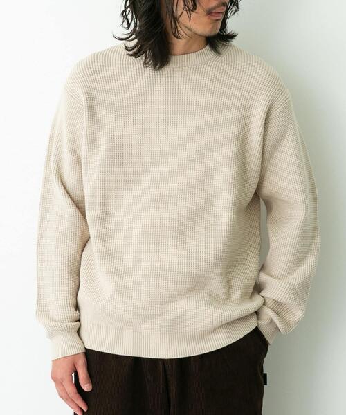 URBAN RESEARCH Sonny Label(アーバンリサーチサニーレーベル)の「ウォッシャブルワッフルニットプルオーバー(ニット/セーター・メンズ・グレー/ブルー/チャコールグレー/ホワイト系その他/ブラウン・MEDIUM/LARGE/X-LARGE)」の7枚目の写真