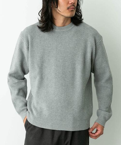 URBAN RESEARCH Sonny Label(アーバンリサーチサニーレーベル)の「ウォッシャブルワッフルニットプルオーバー(ニット/セーター・メンズ・グレー/ブルー/チャコールグレー/ホワイト系その他/ブラウン・MEDIUM/LARGE/X-LARGE)」の11枚目の写真