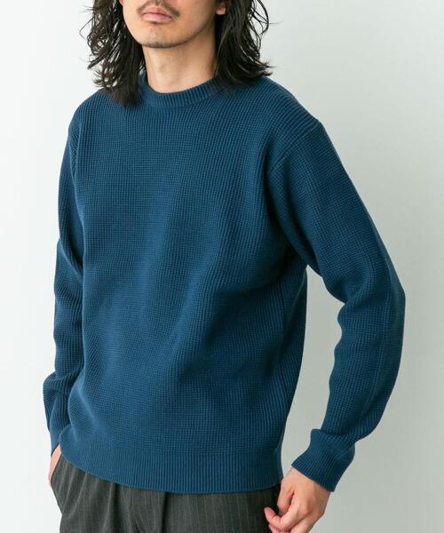 URBAN RESEARCH Sonny Label(アーバンリサーチサニーレーベル)の「ウォッシャブルワッフルニットプルオーバー(ニット/セーター・メンズ・グレー/ブルー/チャコールグレー/ホワイト系その他/ブラウン・MEDIUM/LARGE/X-LARGE)」の19枚目の写真