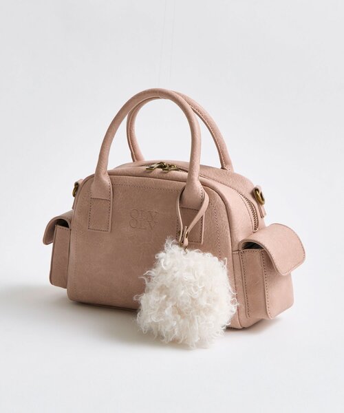 OLIVE des OLIVE(オリーブデオリーブ)の「ふわふわポーチ付きボストンバッグ(ショルダーバッグ・レディース・ピンク/ブラウン/アイボリー・FREE)」の3枚目の写真