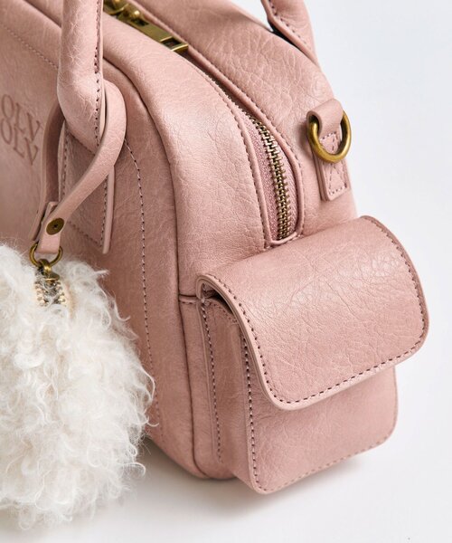 OLIVE des OLIVE(オリーブデオリーブ)の「ふわふわポーチ付きボストンバッグ(ショルダーバッグ・レディース・ピンク/ブラウン/アイボリー・FREE)」の20枚目の写真