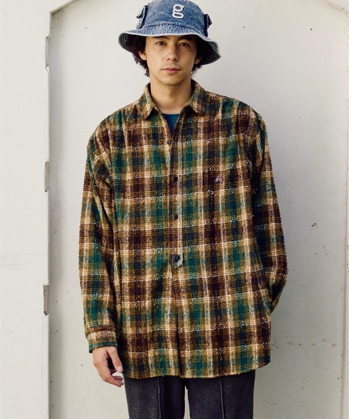 セール】ビエラチェック ギャザーオーバーシャツ（シャツ/ブラウス