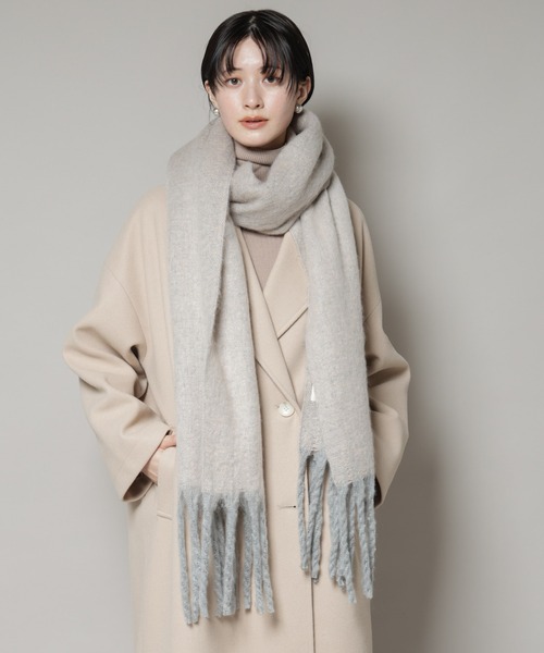 NANO universe（ナノユニバース）の「ボリュームマフラー（マフラー・レディース・グレー系その他4/ブラック/ブルーグリーン・FREE）」の3枚目の写真