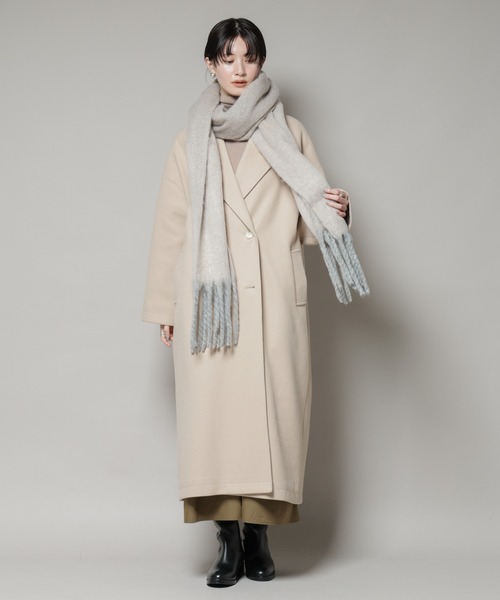 NANO universe（ナノユニバース）の「ボリュームマフラー（マフラー・レディース・グレー系その他4/ブラック/ブルーグリーン・FREE）」の6枚目の写真