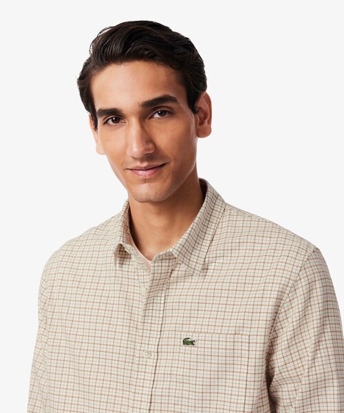 LACOSTE（ラコステ）の「オーガニックコットンフランネルチェックシャツ（シャツ/ブラウス・メンズ・ベージュ・38/39/41/40）」の5枚目の写真