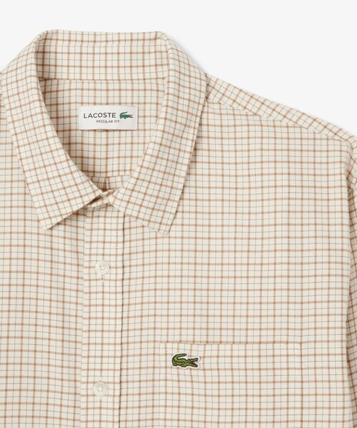 LACOSTE（ラコステ）の「オーガニックコットンフランネルチェックシャツ（シャツ/ブラウス・メンズ・ベージュ・38/39/41/40）」の2枚目の写真