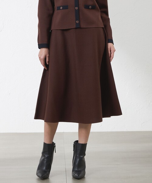 amaca（アマカ）の「ミラノリブスカート（スカート・レディース・ダークネイビー/ブラウン系その他5・38）」の2枚目の写真