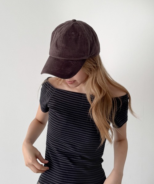 CANAL JEAN(キャナルジーン)の「Lakey Park ベロアCAP(キャップ・レディース・ブラウン・ONE SIZE)」の1枚目の写真