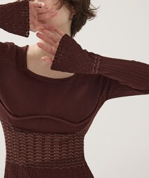 EMILY ODA（エミリーオダ）の「【EMILYODA/エミリーオダ】《STUDIOUS別注》Square Neck Ripple Knit/スクエアネックリップルニット（ニット/セーター）」