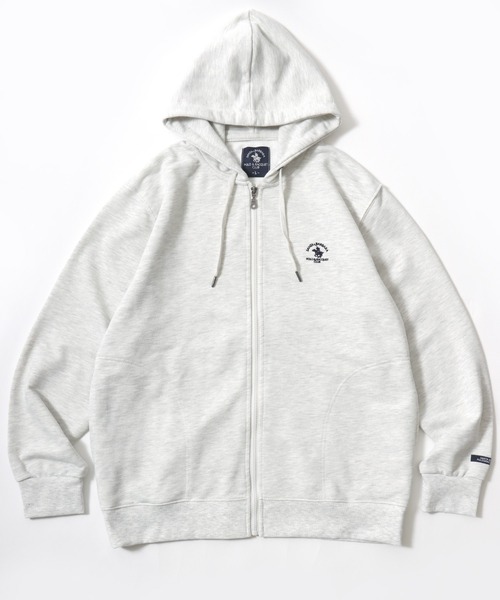 Santa Barbara Polo & Racquet Club（サンタ・バーバラ・ポロ & ラケット・クラブ）の「Santa Barbara Polo & Racquet Club/サンタバーバラポロ & ラケットクラブ 裏毛 ロゴ ワンポイント刺繍 スウェット ジップアップパーカー/長袖 トップス フルジップパーカー/レディース メンズ（パーカー・レディース・オートミール/チャコール/ブラック/グレー・M/L/LL）」の6枚目の写真