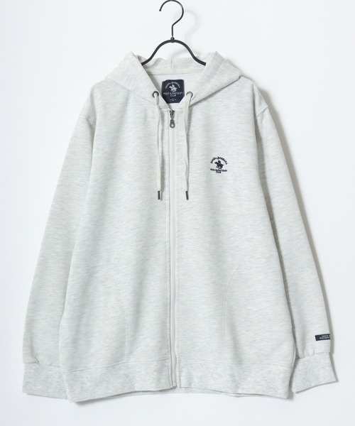 Santa Barbara Polo & Racquet Club（サンタ・バーバラ・ポロ & ラケット・クラブ）の「Santa Barbara Polo & Racquet Club/サンタバーバラポロ & ラケットクラブ 裏毛 ロゴ ワンポイント刺繍 スウェット ジップアップパーカー/長袖 トップス フルジップパーカー/レディース メンズ（パーカー・レディース・オートミール/チャコール/ブラック/グレー・M/L/LL）」の12枚目の写真