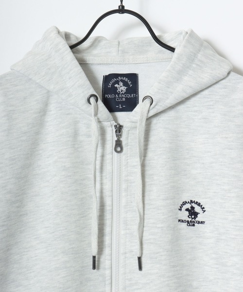Santa Barbara Polo & Racquet Club（サンタ・バーバラ・ポロ & ラケット・クラブ）の「Santa Barbara Polo & Racquet Club/サンタバーバラポロ & ラケットクラブ 裏毛 ロゴ ワンポイント刺繍 スウェット ジップアップパーカー/長袖 トップス フルジップパーカー/レディース メンズ（パーカー・レディース・オートミール/チャコール/ブラック/グレー・M/L/LL）」の11枚目の写真