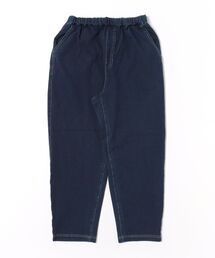 SUPER HAKKA | フラワーワンポイント刺繍インレイデニムストレッチテーパードパンツ(デニムパンツ)