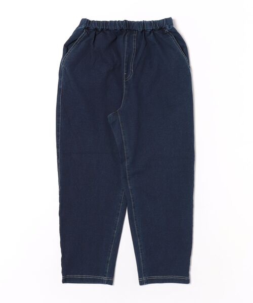 SUPER HAKKA(スーパーハッカ)の「フラワーワンポイント刺繍インレイデニムストレッチテーパードパンツ(デニムパンツ・レディース・ネイビー/ブルー・M/S)」の1枚目の写真